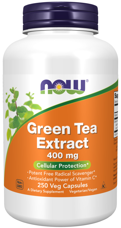 NOW FOODS Green Tea Extract - Extrait de thé vert 400 mg (250 gélules) DDM: 09-2026