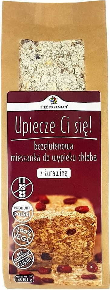 Mélange pour pain aux canneberges sans gluten 500 g « Pięć Przemian » DDM: 11-2026