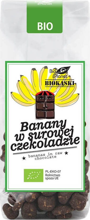 BANANES ENROBÉES DE CHOCOLAT CRU BIO 100 g - BIO PLANET DDM: 11-2026