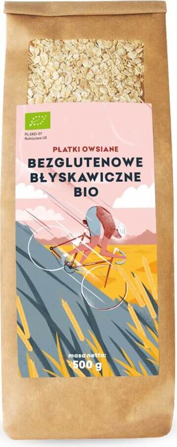 FLOCONS D'AVOINE INSTANTANÉS SANS GLUTEN BIO 500 g - PIĘĆ PRZEMIAN DDM: 10-2026