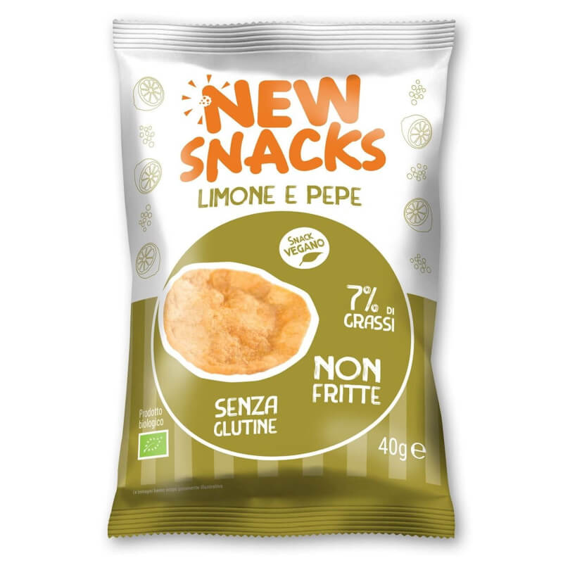Feuilletés de pomme de terre saveur citron au poivre sans gluten BIO 40 g - NEW SNACKS