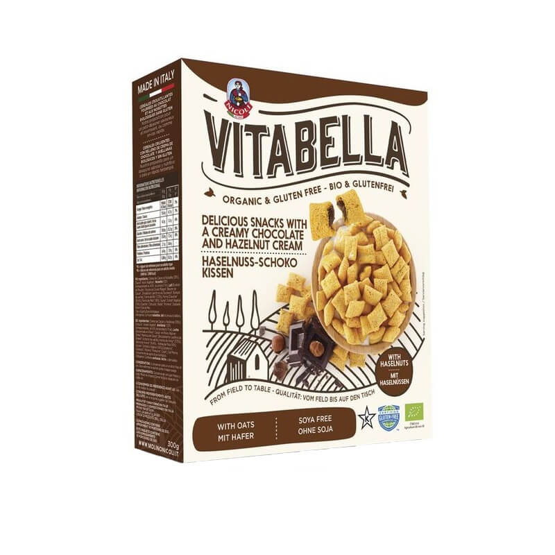 Oreillers d'avoine fourrés au chocolat sans gluten BIO 300 g VITABELLA