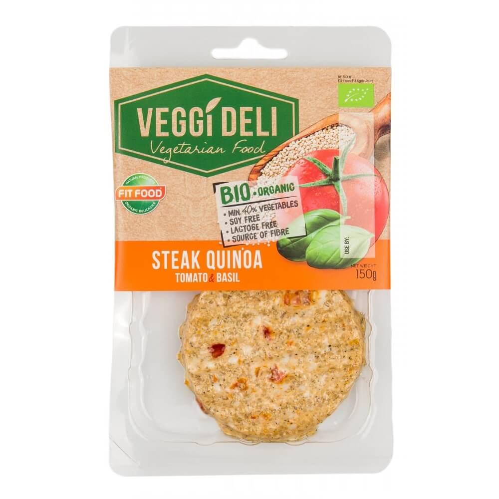 Steak de tomate BIO végétarien - basilic au quinoa 150 g VEGGI DELI