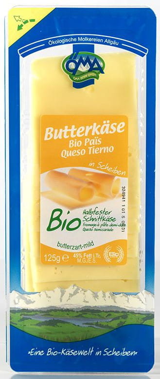 Tranches de fromage au beurre BIO 125 g - OMA