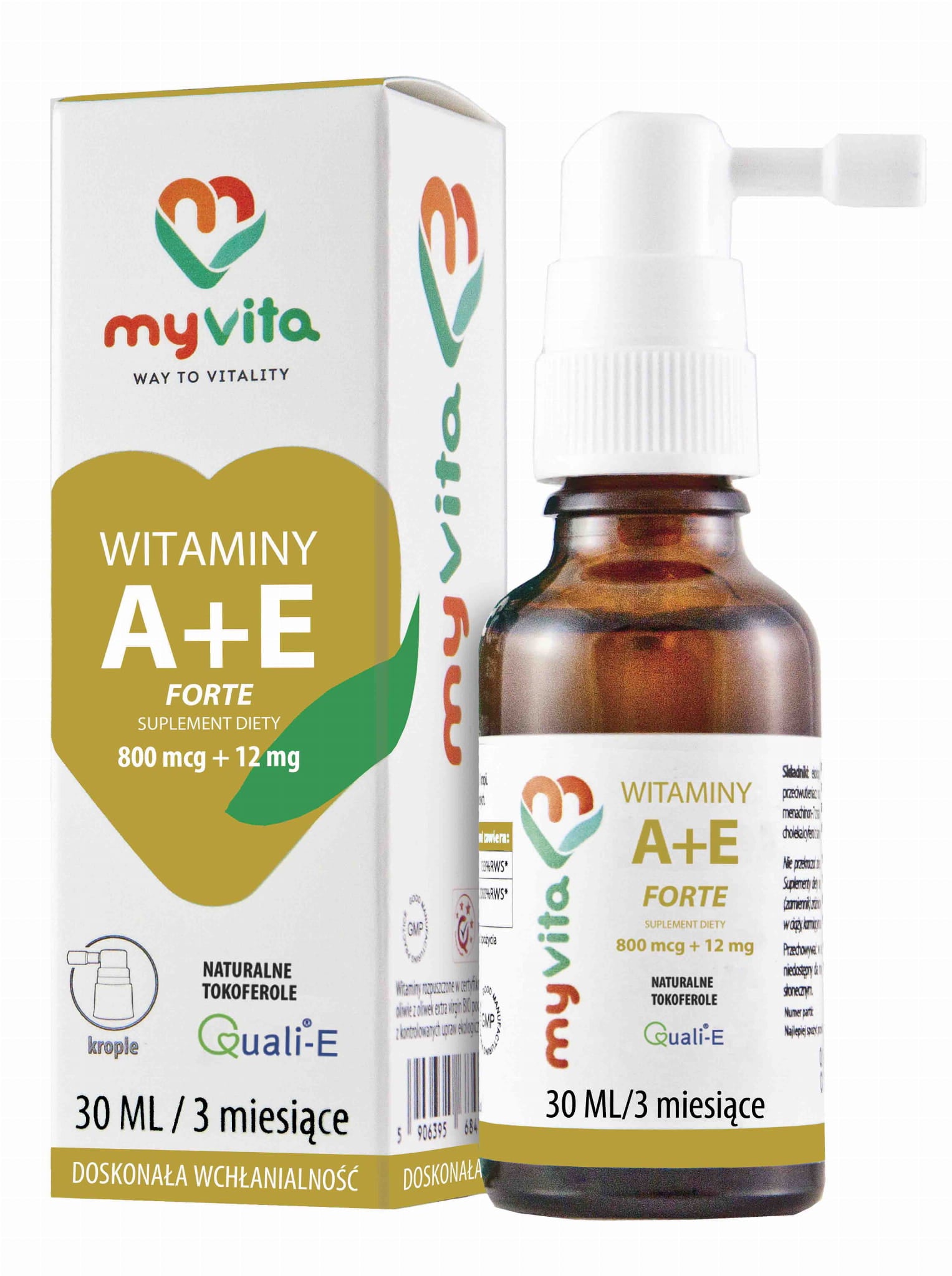 Vitamine A 800mcg + E 12mg FORTE 30ml MYVITA gouttes
