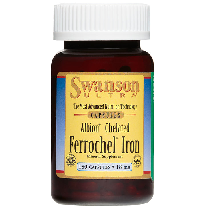 Albion chélate de fer ferrochel chélaté fer 18 MG 180 gélules SWANSON