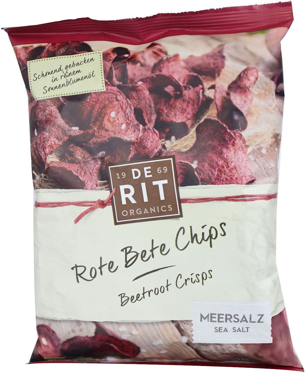 Chips de betterave au sel de mer BIO 75 g - DE RIT