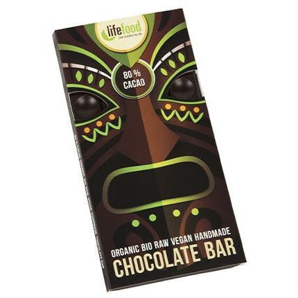 Chocolat 80% cacao cru sans gluten BIO 70 g - LIFEFOOD