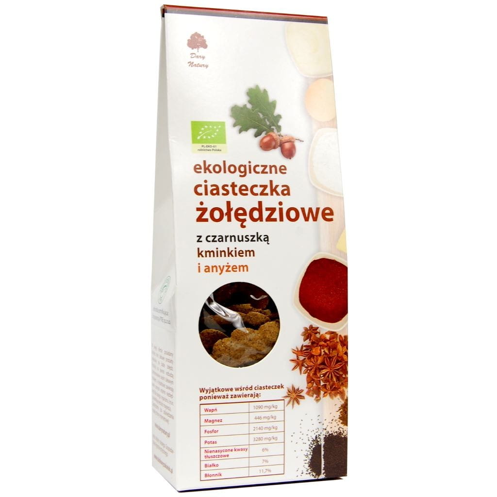 Biscuits de gland aux graines de cumin noir et anis BIO 100 g - CADEAUX DE LA NATURE