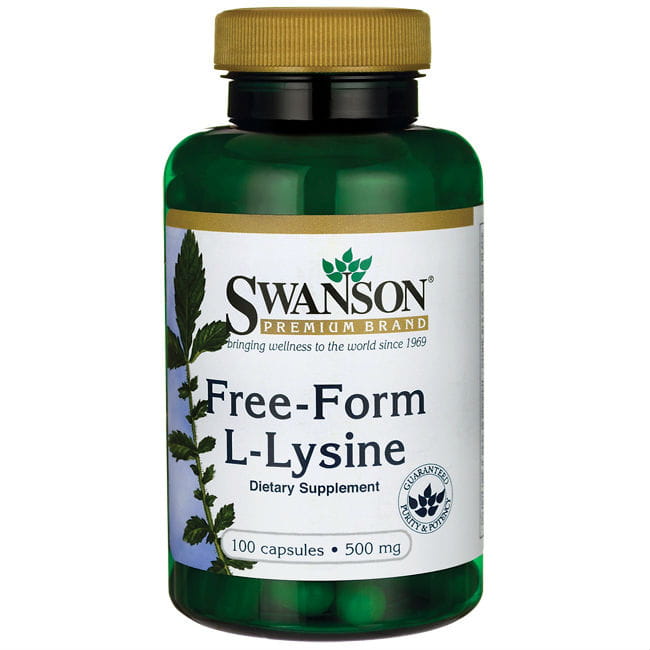 L-lysine HCL acide aminé 500mg L-lysine forme libre 100 gélules SWANSON