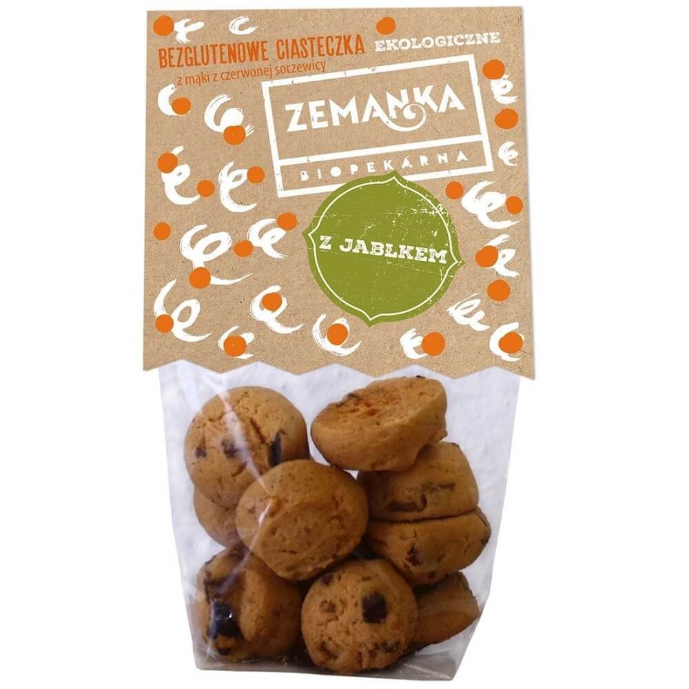 Biscuits à la farine de lentilles corail sans gluten à la pomme BIO 100 g - ZEMANKA