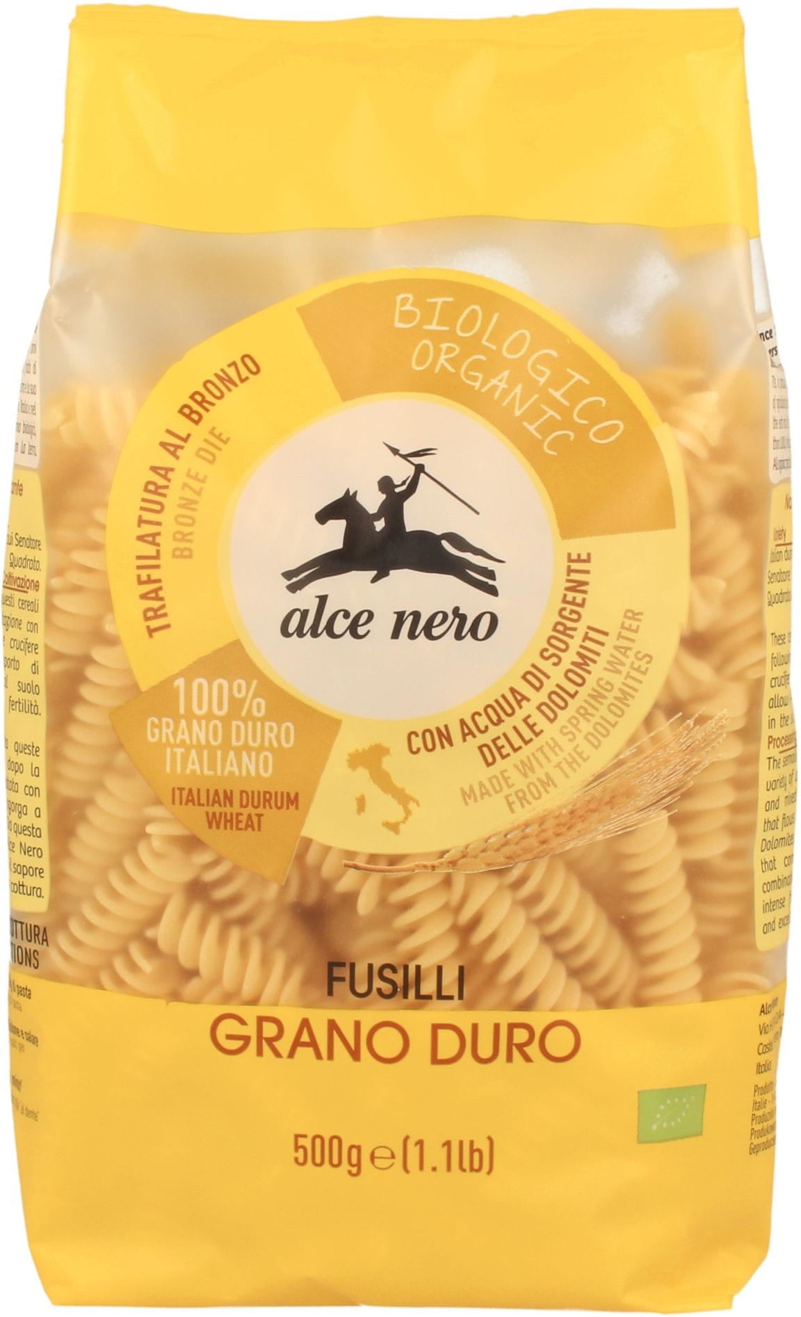 Pâtes Fusilli (semoule) BIO 500 g - ALCE NERO