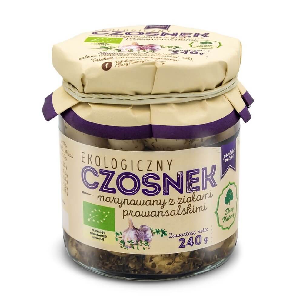 Ail mariné aux herbes de Provence BIO 190 g - CADEAUX DE LA NATURE