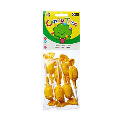 Sucettes rondes saveur citron BIO sans gluten (7 x 10 g) - CANDY TREE
