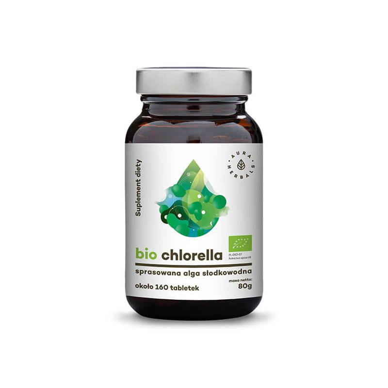 Chlorelle BIO 500mg 160 comprimés 80g AURA HERBALS