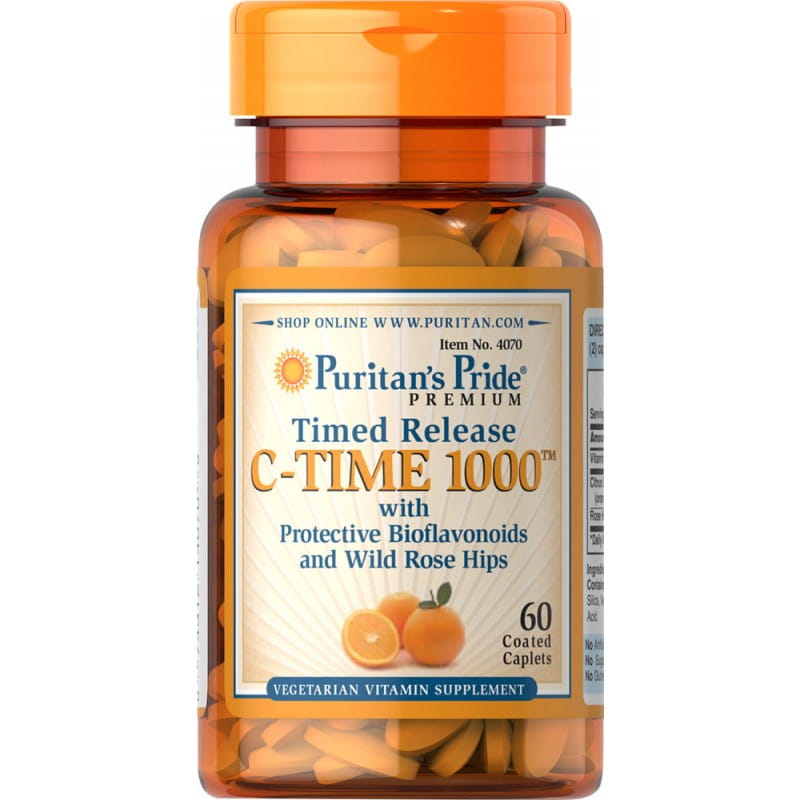 Vitamine C aux cynorrhodons 1000 mg à libération prolongée Vitamine C aux cynorrhodons 60 comprimés PURITAN'S PRIDE