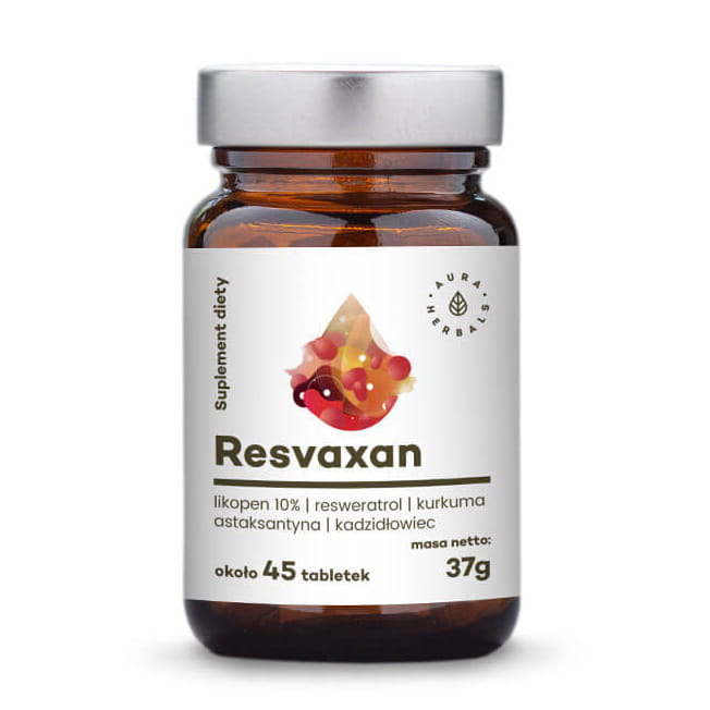 Resvaxan lycopène 10% resvératrol curcuma astaxanthine encens 45 comprimés AURA HERBALS