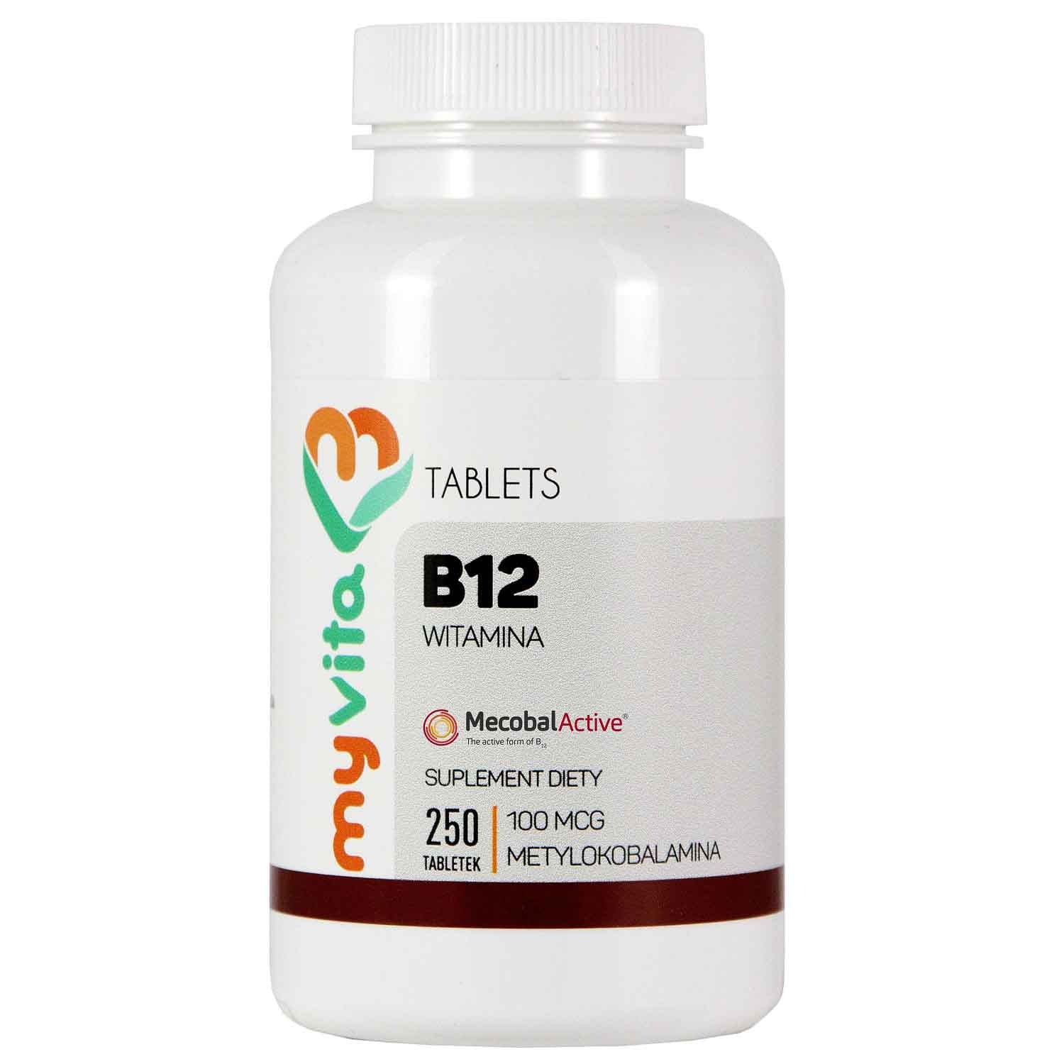 Vitamine B12 100mcg 250 comprimés MYVITA