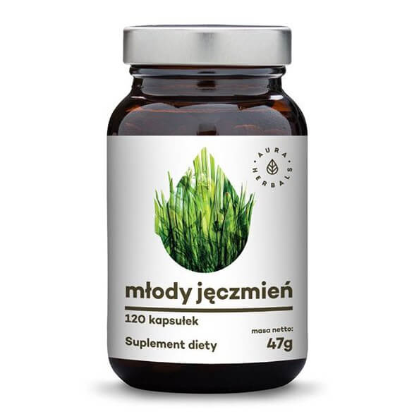 Poudre de jeunes pousses d'orge verte 120 gélules d'AURA HERBALS
