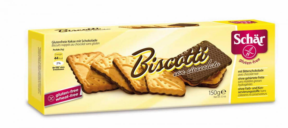 Biscotti con cioccolato biscuits au chocolat sans gluten 150 g SCHÄR