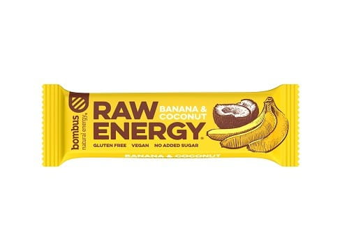 Barre énergétique crue, banane, noix de coco, sans gluten 50 g BOMBUS
