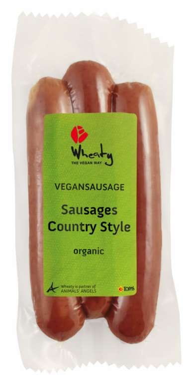 Saucisses de campagne végétaliennes fumées BIO 150 g WHEATY