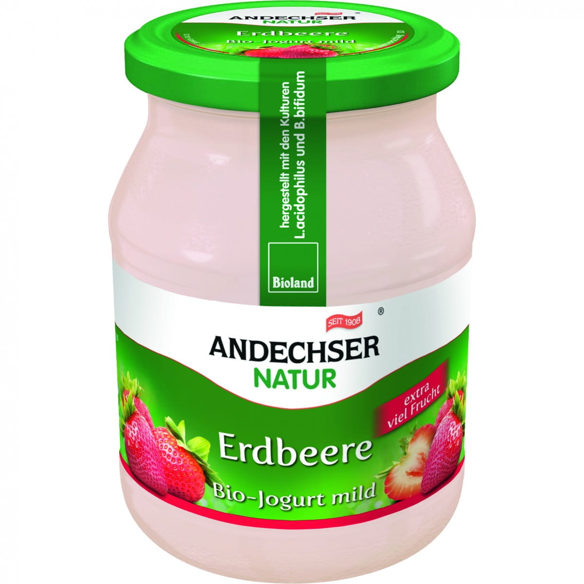 Yaourt fraise 37% BIO 500 g ANDECHSER NATUR