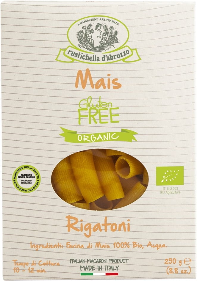 Nouilles (maïs) tubes sans gluten BIO 250 g - RUSTICHELLA DABRUZZO