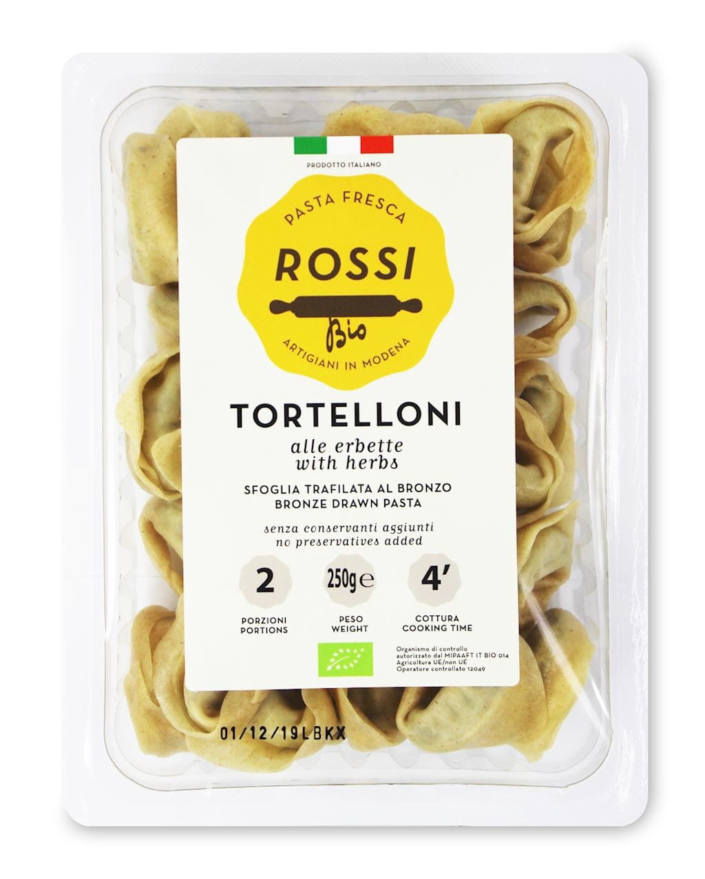 Tortellini à la ricotta et aux herbes BIO 250 g - PASTA FRESCA ROSSI
