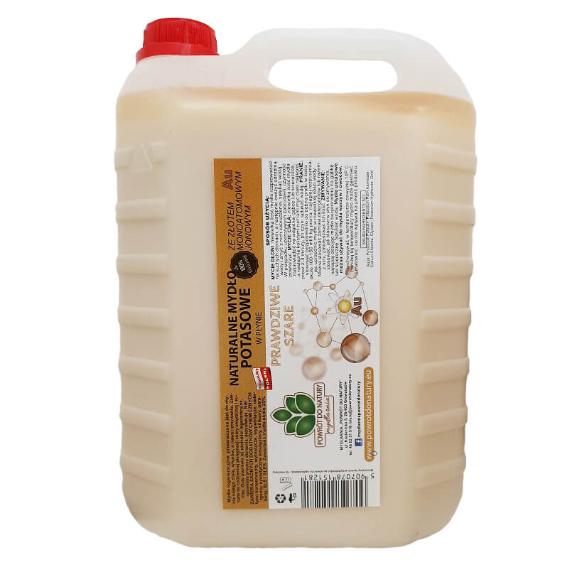 Véritable savon de potassium gris à l'or au liquide ionique monoatomique 5l SAVONNERIE RETOUR A LA NATURE