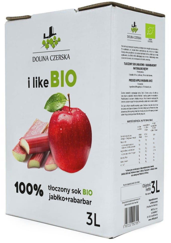 Jus de pomme et rhubarbe BIO 3 L - CZERSKA VALLEY