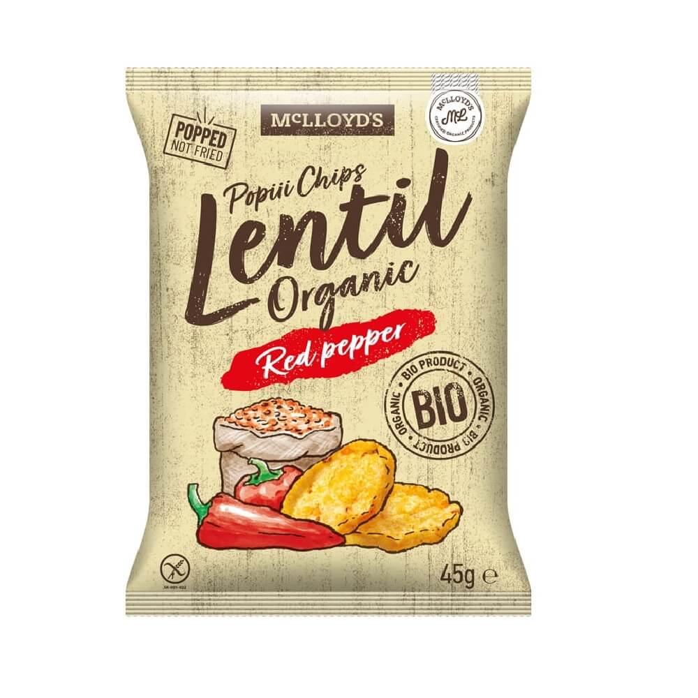 Chips de lentilles corail saveur paprika sans gluten BIO 45 g MCLLOYD'S