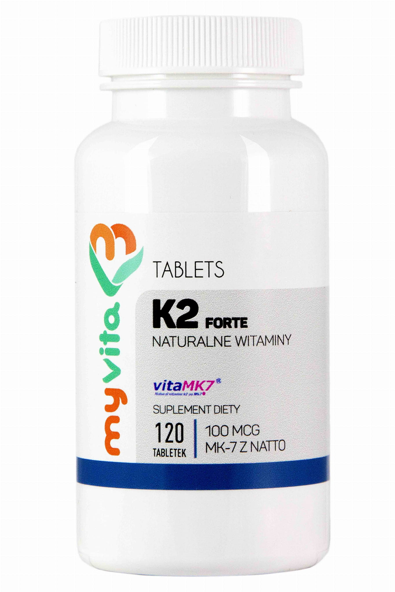 Vitamine K2 MK - 7 K2 MK7 100mcg avec natto K2MK7 120 comprimés MYVITA