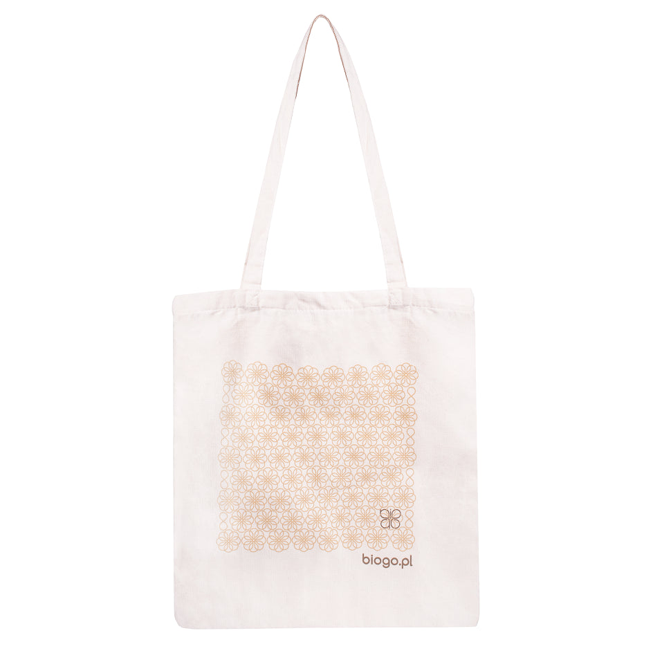 Un sac avec des motifs en coton de coton indien naturel écru biogo.pl