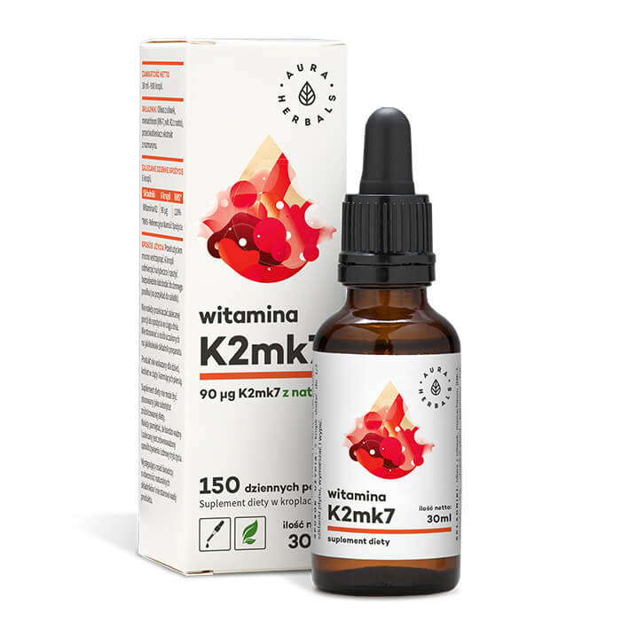 Vitamine K2MK7 K2 - MK7 liquide 900 gouttes 30 ml AURA HERBALS