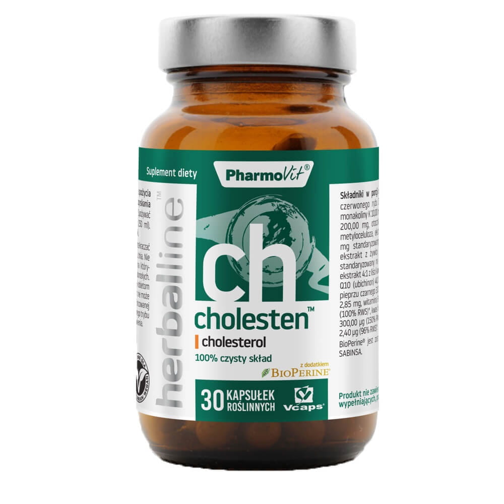 Cholesten avec addition de bioperine 30 gélules vcaps PHARMOVIT HERBALLINE