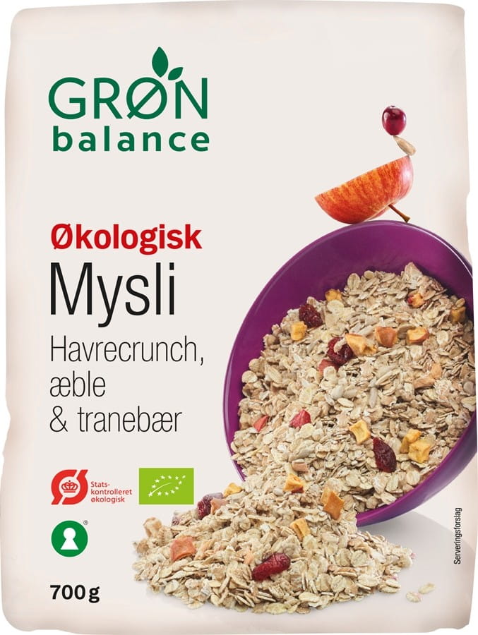 Muesli croquant aux pommes séchées, canneberges confites et graines de tournesol BIO 700 g - GRON BALANCE