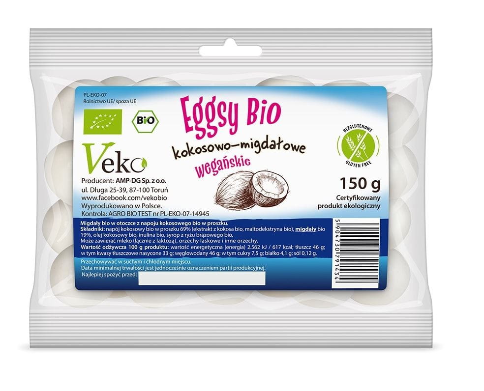 Œufs sans gluten à la noix de coco et aux amandes BIO 150 g - VEKO