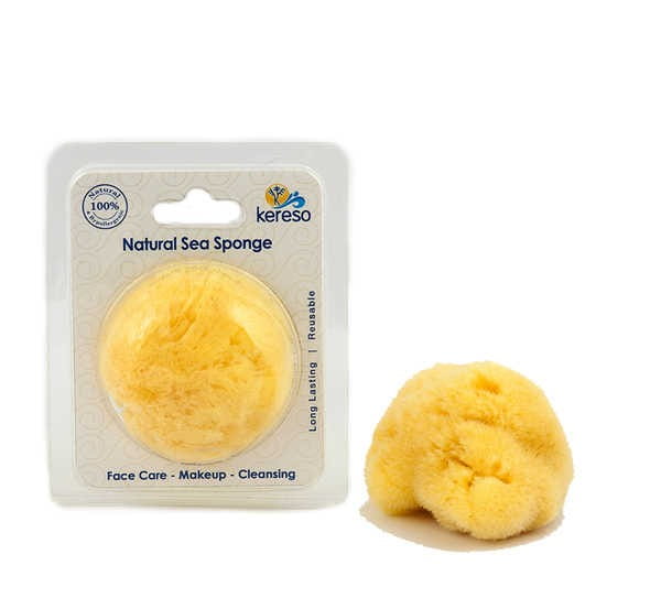 Eponge de mer naturelle pour se maquiller et nettoyer le visage, medium - KERESO