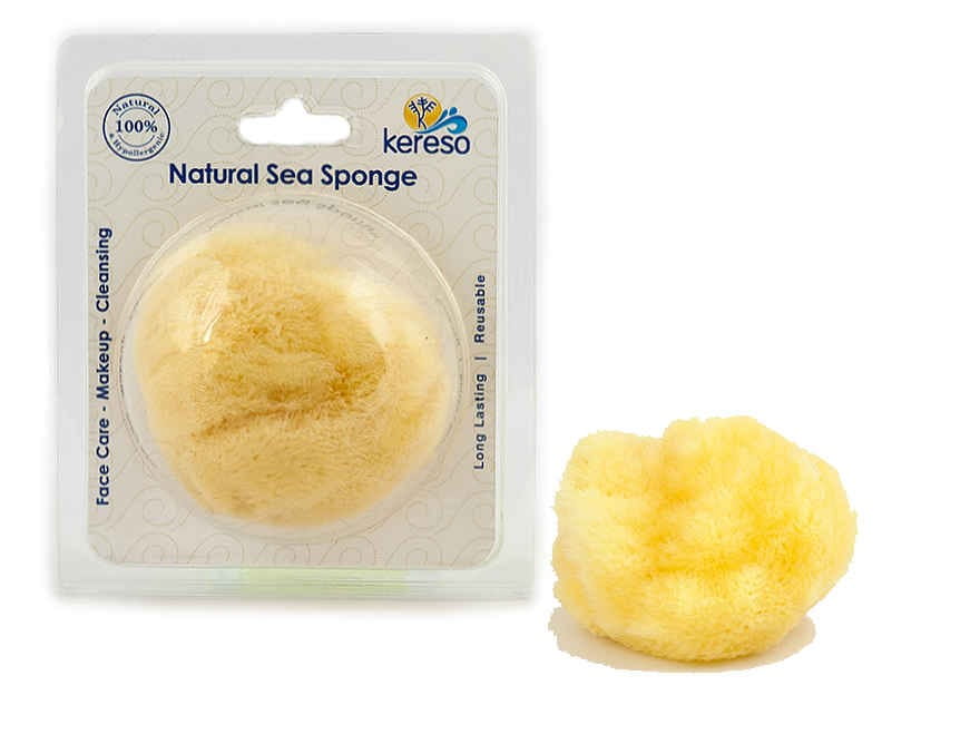Éponge de mer naturelle pour le maquillage et le nettoyage du visage large - KERESO