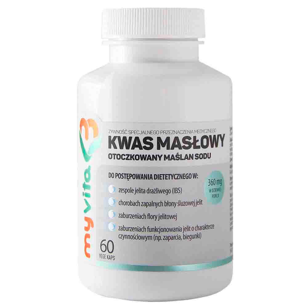 Acide butyrique encapsulé au butyrate de sodium 360 MG 60 gélules végétales - MYVITA