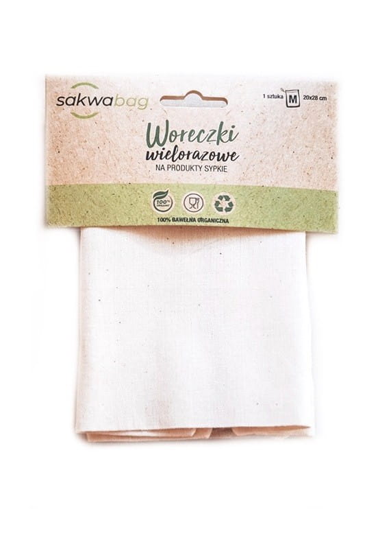 Sac réutilisable en coton pour produits en vrac, taille M - SAKWABAG