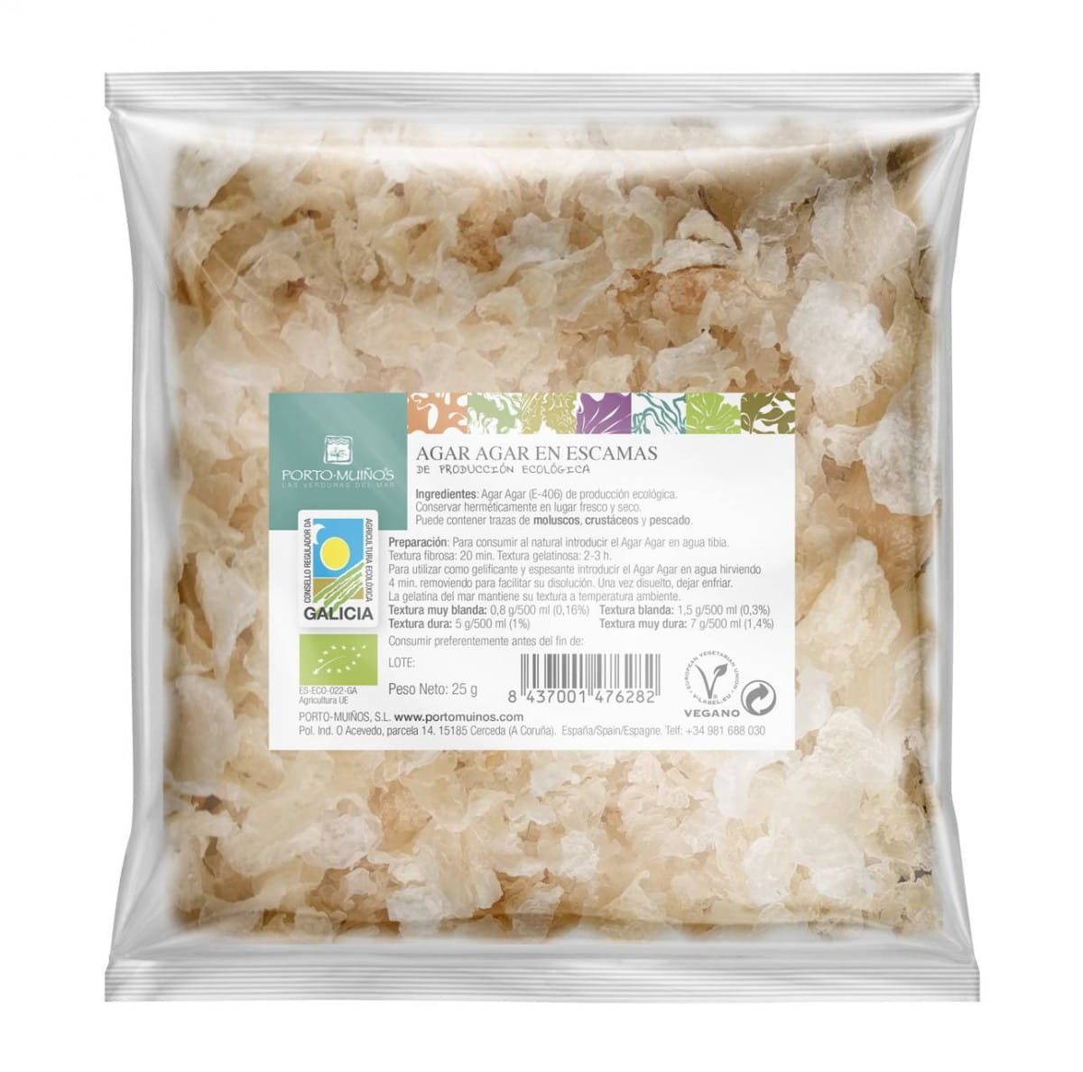 Agar agar en flocons BIO 25 g - PORTO MUINOS