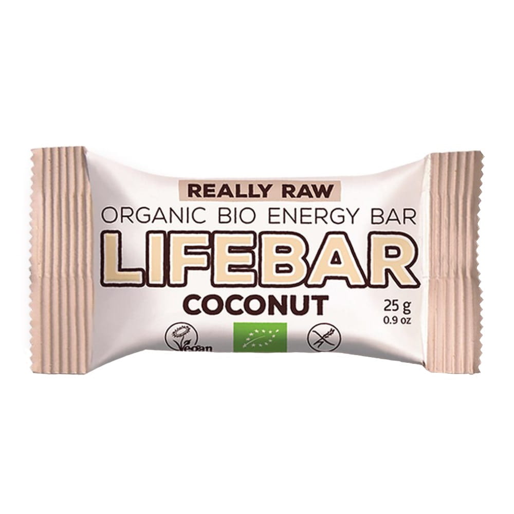 Barre de coco crue BIO sans gluten 25 g - LIFEFOOD