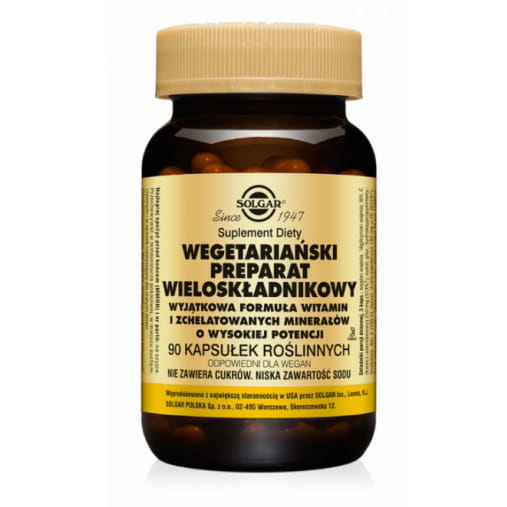 Préparat végétarien formule multi-ingrédients de vitamines et minéraux chélatés 90 comprimés SOLGAR