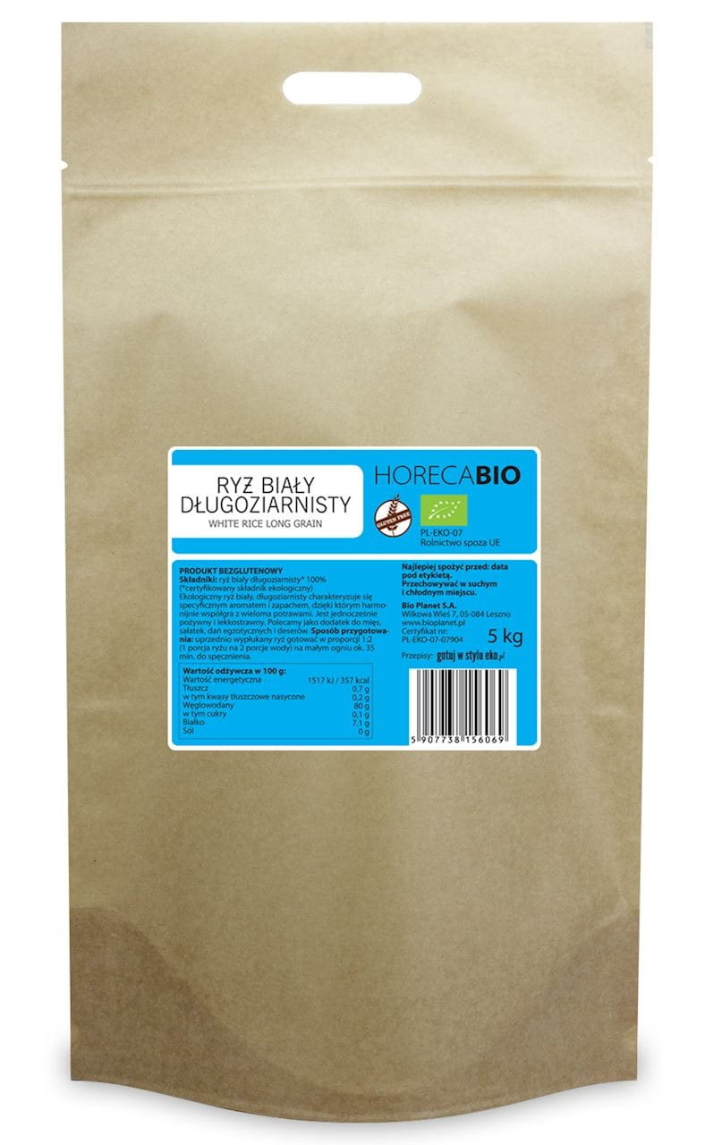 Riz blanc à grains longs sans gluten BIO 5 kg - HORECA