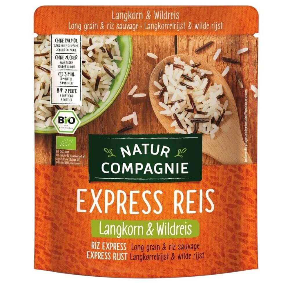 Riz express long grain étuvé au riz sauvage BIO 250 g - NATUR COMPAGNIE