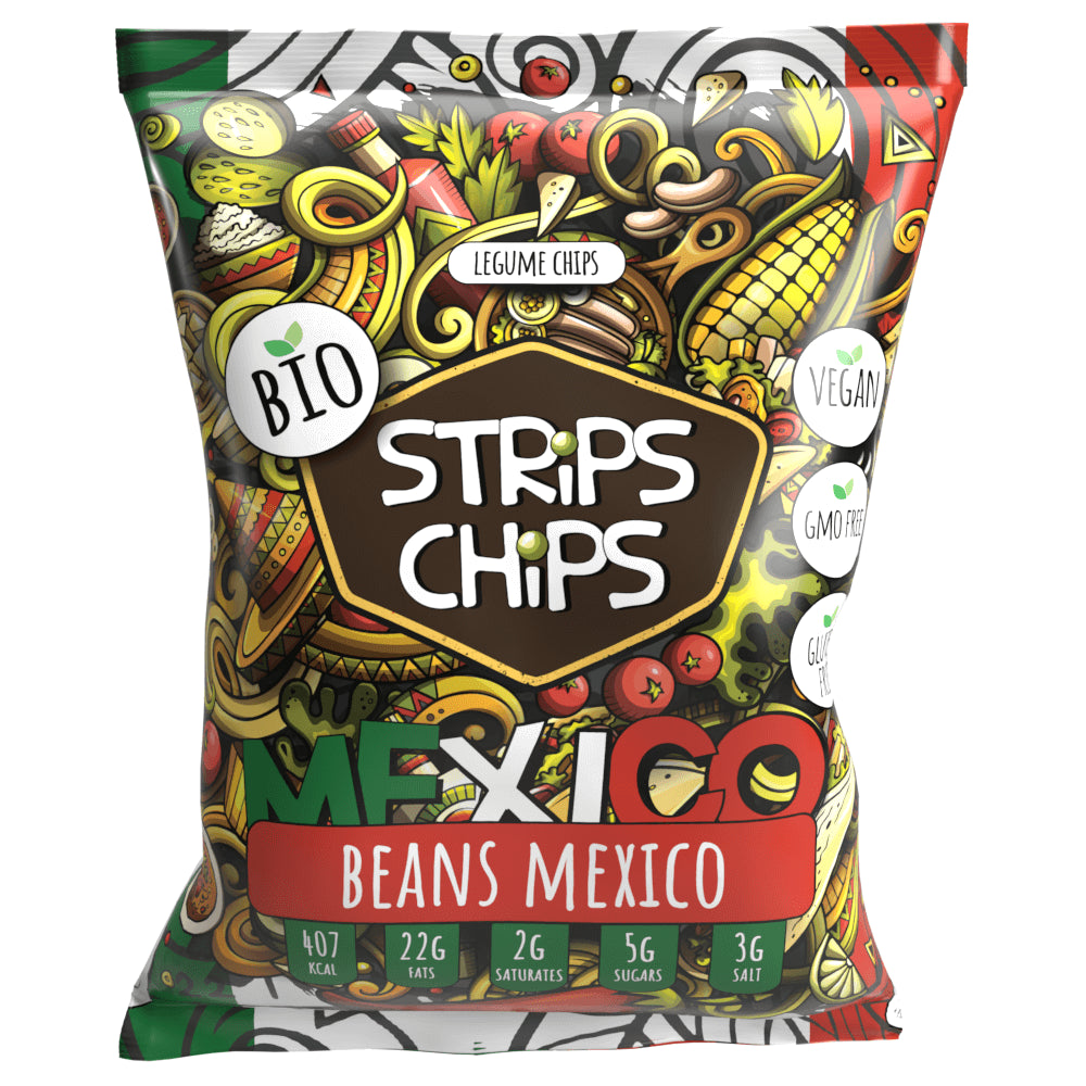 Snack aux haricots mexicains sans gluten BIO 90 g - STRIPS CHIPS