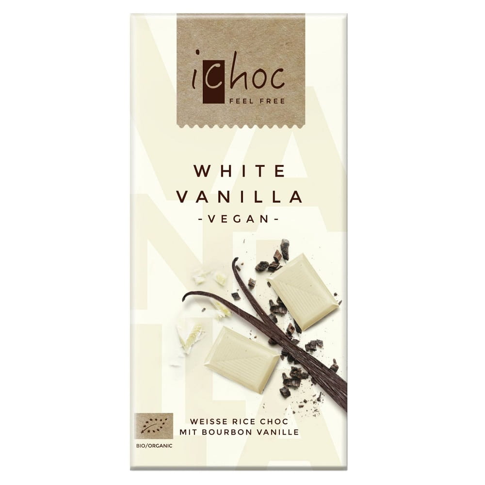 Chocolat blanc Ichoc à la vanille (sur une boisson de riz) BIO 80 g - VIVANI