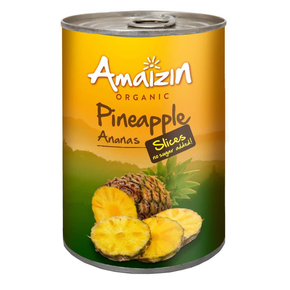 Tranches d'ananas dans leur jus (boîte) BIO 400 g - AMAIZIN